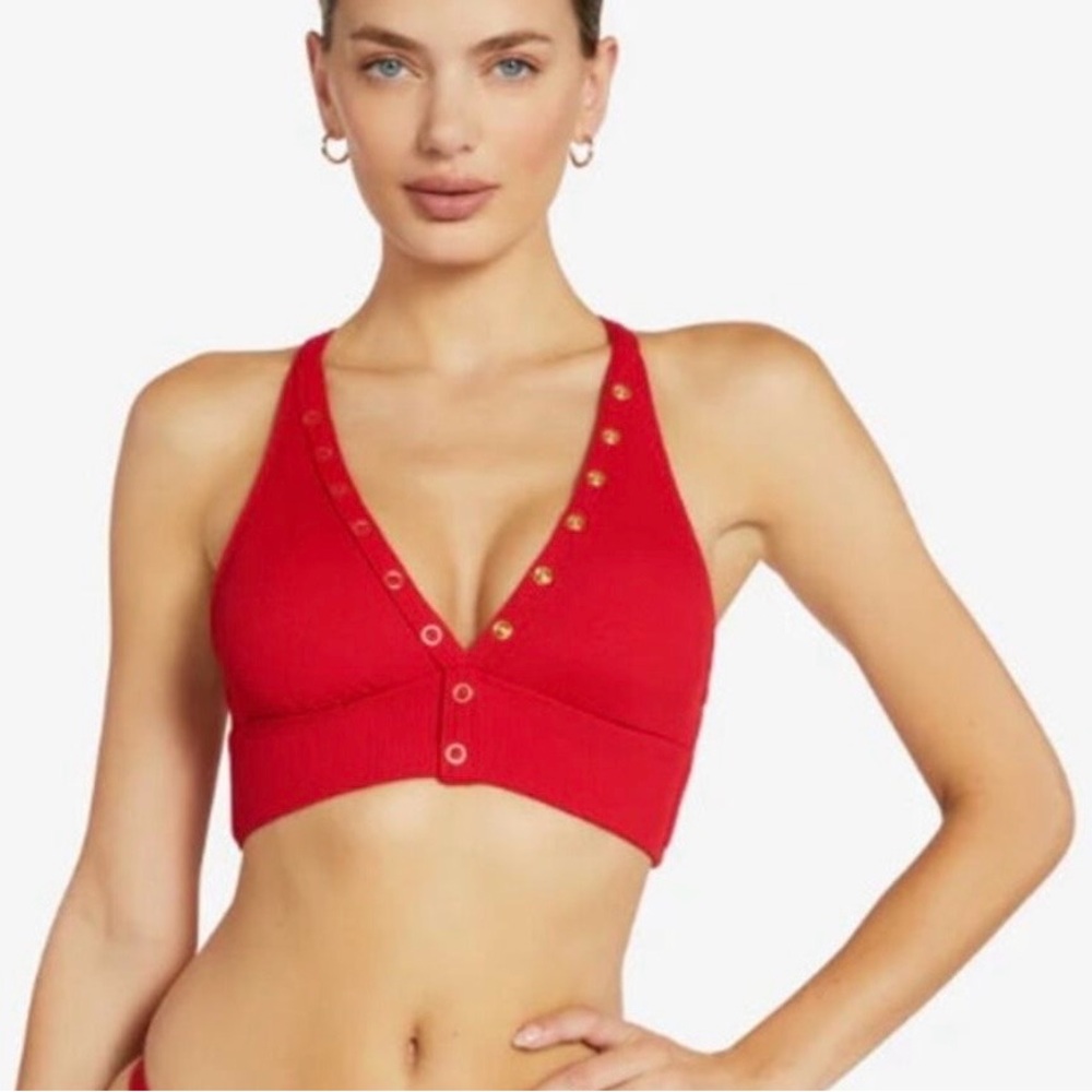 Robin Piccone Amy Snap Front Halter Bikini Top